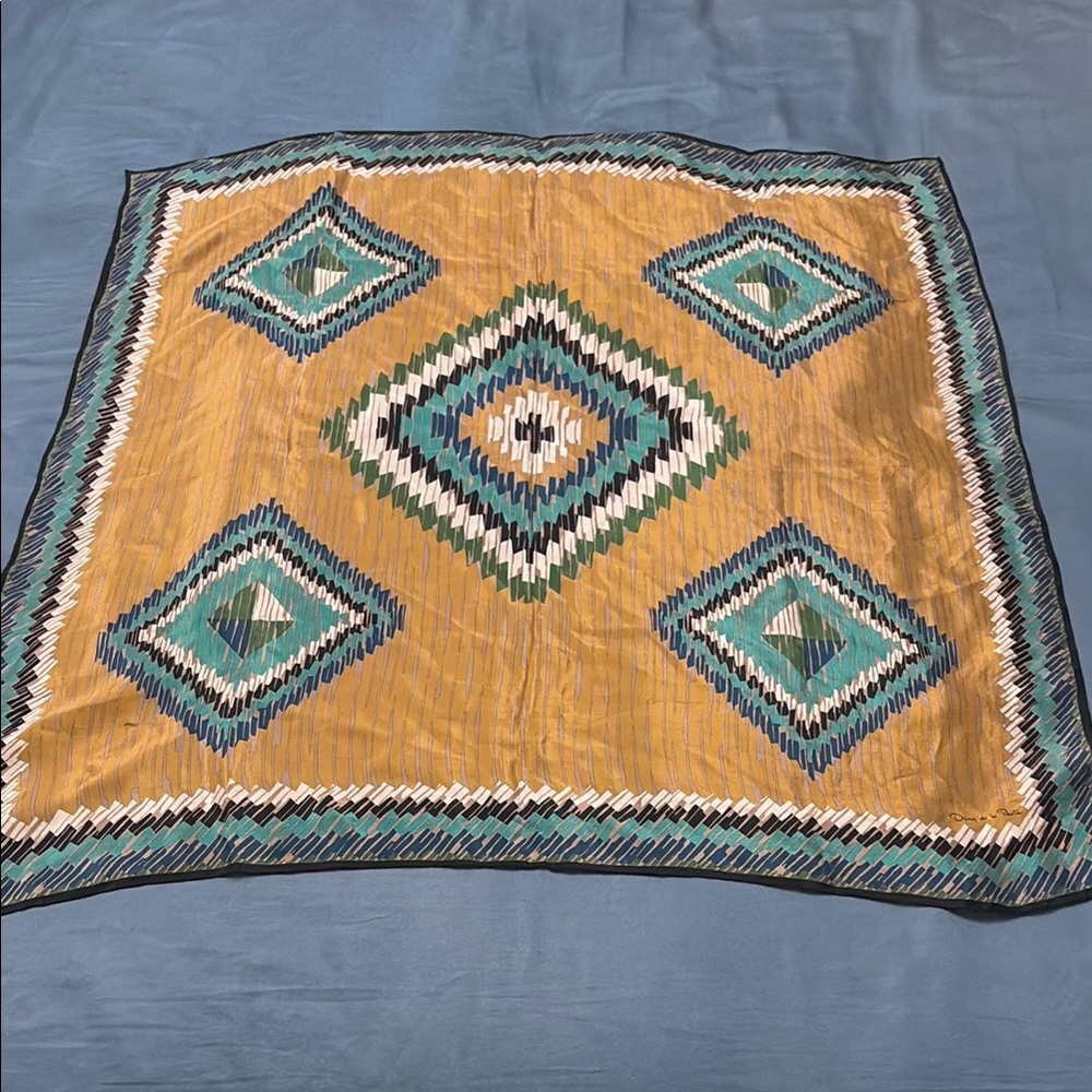 Geometric Pattern Silk Scarf